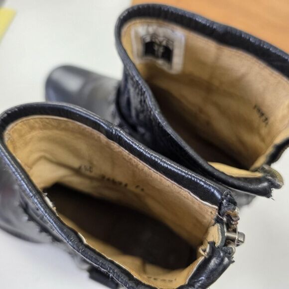 Frye Harness Boots Shoes Womens Size 6.5 Black Leather Studded Moto Western Zip - Picture 13 of 15
